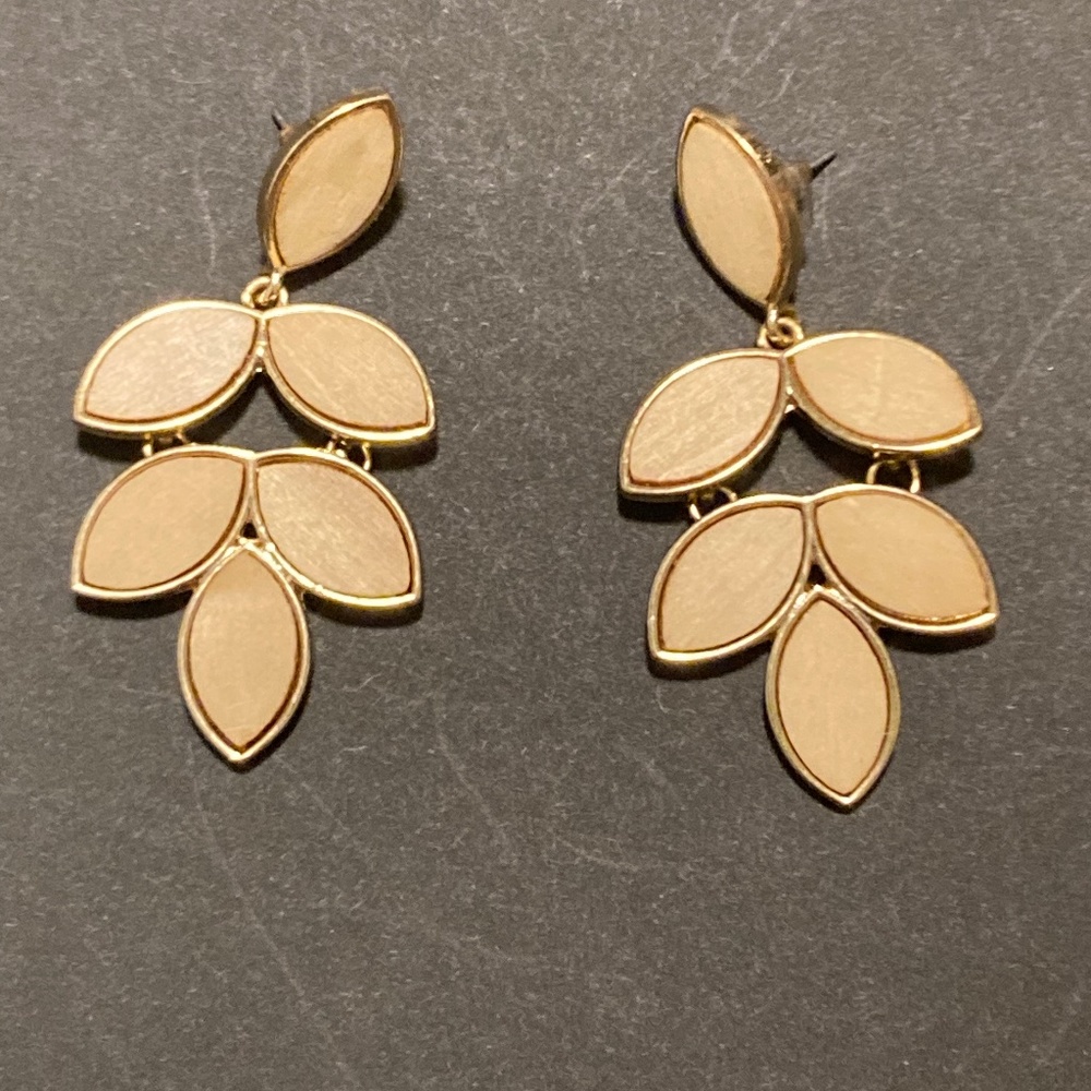 Gold Wooden Earrings